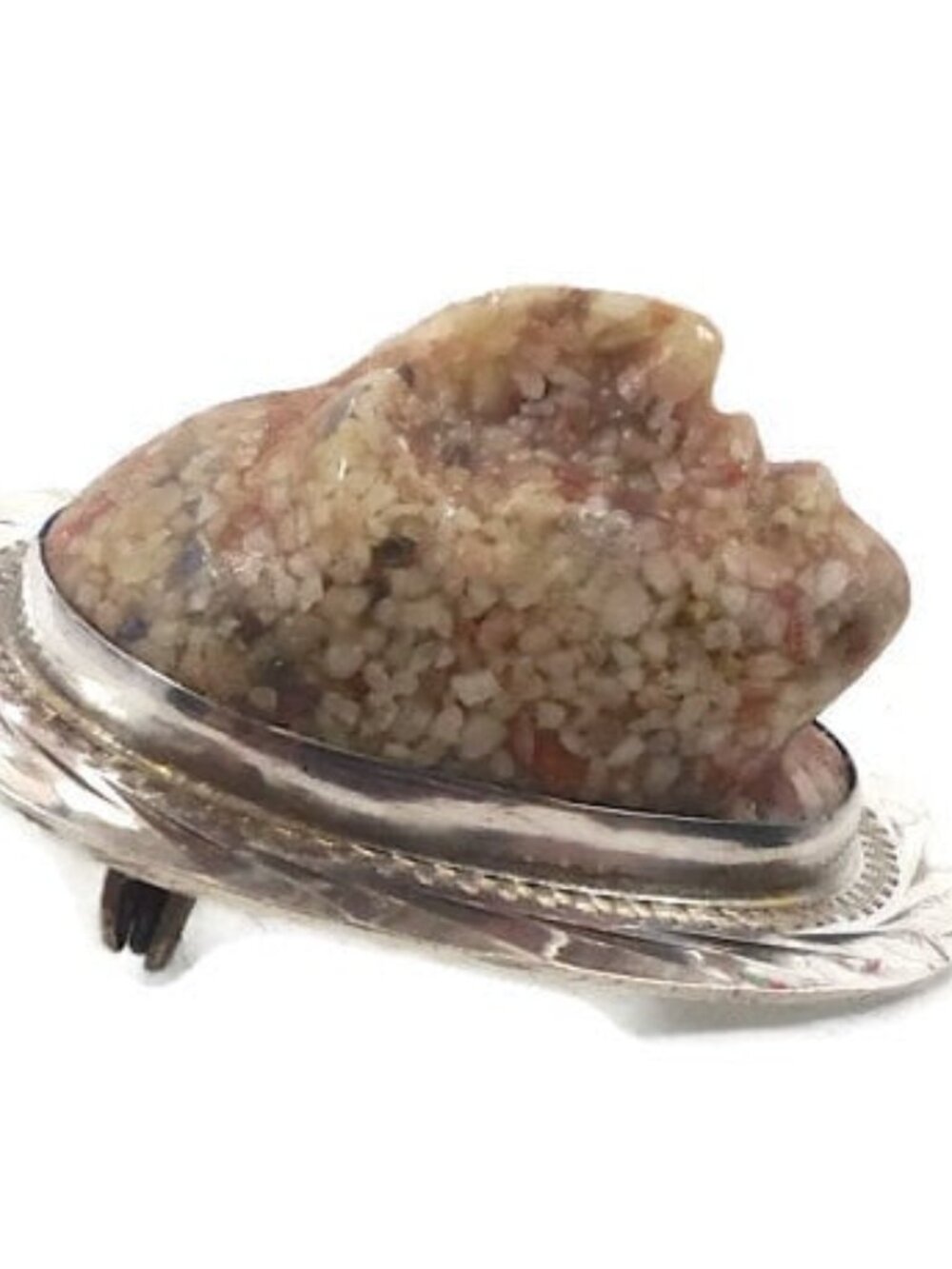 Vintage Face Sterling Silver, Pendant Brooch, Signed EVB, Hecho Mexico